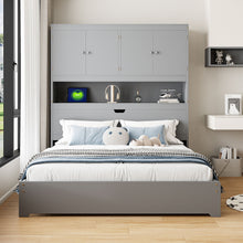 Load image into Gallery viewer, Platform Bed With USB, Storage Headboard & Drawers