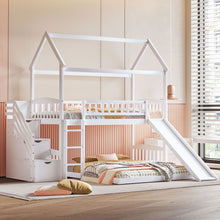 Load image into Gallery viewer, House Bunk Bed With Slide