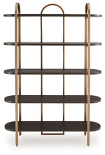 Load image into Gallery viewer, Brentmour - Bookcase - Brown / Gold Finish