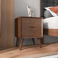 Load image into Gallery viewer, Alexandra - Night Stand With 2 Drawers - Walnut Brown