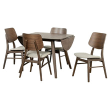 Load image into Gallery viewer, Oscar - Drop Leaf Dining Table With 4 Chairs - Walnut / Natural Cush