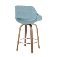 Load image into Gallery viewer, Fabrico - Mid Century Modern, Fixed Height Counter Stool With Round Footrest (Set of 2)