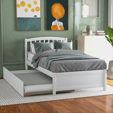 Load image into Gallery viewer, Platform Bed Wood Bed Frame With Trundle