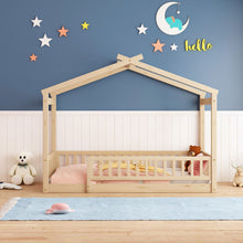 Load image into Gallery viewer, Bed House Bed Frame With Fence