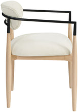 Load image into Gallery viewer, Riccio - Performance Fabric Upholstered Dining Arm Chair (Set of 2) With Light Brown Legs - Cream