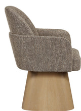 Load image into Gallery viewer, Marlowe - Linen Textured Fabric Upholstered Swivel Dining Arm Chair - Stained Natural