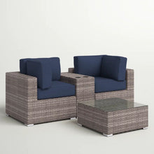 Load image into Gallery viewer, Wicker Seating Group Set With Table And Cushions