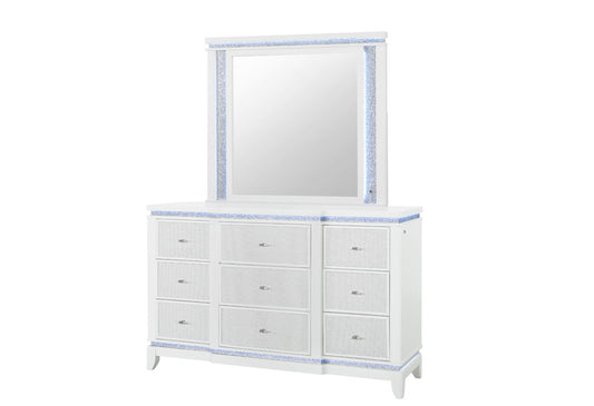 Alina - 5 Piece Full Bedroom Set With LED, Cooler, Speaker And USB - White