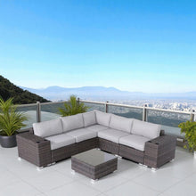 Load image into Gallery viewer, Modern Patio Rattan Sectional Set With Cushions