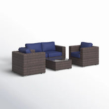 Load image into Gallery viewer, Wicker Seating Group Set With Table And Cushions