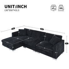 Load image into Gallery viewer, Modern Cloud Sectional Sofa L Shaped Luxury Couch Set With 2 Free Pillows 4 Seat With Oversized Chaise