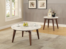 Load image into Gallery viewer, Gasha - Coffee Table - White Marble / Walnut