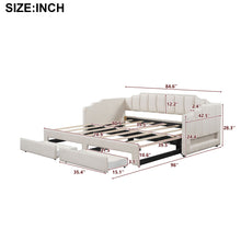 Load image into Gallery viewer, Extendable Daybed With LED Light And 2 Storage Drawers