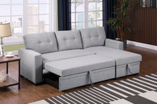 Load image into Gallery viewer, Upholstered Pull Out Sectional Sofa With Chaise