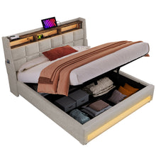 Load image into Gallery viewer, Platform Bed With Hydraulic Storage, LED Lighting & Charging Station