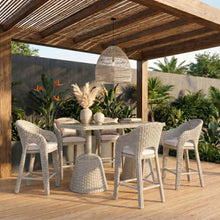 Load image into Gallery viewer, Seacrest - Tempered Glass Top And Wicker Outdoor Patio Bar Height Table