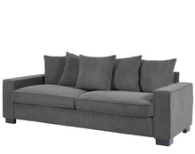 Load image into Gallery viewer, Luxe Sofa With 5 Matching Toss Pillows, Sleek Design, Spacious And Comfortable 3 Seater Couch