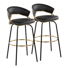 Load image into Gallery viewer, Jie - Fixed Height Contemporary Barstool With Swivel Round Footrest (Set of 2)