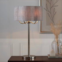Load image into Gallery viewer, Lily - Contemporary Table Lamp - Polished Nickel / Gray
