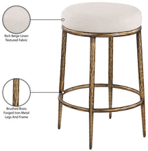 Load image into Gallery viewer, Ferro - Upholstered Backless Counter Stool With Brushed Gold Base