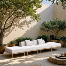 Load image into Gallery viewer, Laguna - 4 Piece 142" Outdoor Patio Armless Modular Sofa With 2 Backless Seats