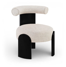 Load image into Gallery viewer, Calder - Linen Textured Fabric Upholstered Accent Chair - Painted Black Base