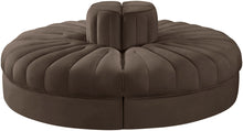 Load image into Gallery viewer, Rummi - Round Velvet Performance Fabric Upholstered 4 Piece Modular Sofa