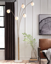 Load image into Gallery viewer, Taliya - Metal Arc Lamp - Champagne / White