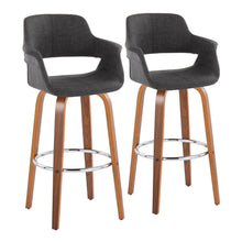 Load image into Gallery viewer, Vintage Flair - Mid Century Modern Fixed Height Barstool With Swivel & Round Footrest (Set of 2)