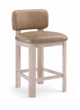Load image into Gallery viewer, Paloma - Vegan Leather Upholstered Counter Stool (Set of 2) - Tan / Rich Natural