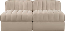 Load image into Gallery viewer, Rummi - Velvet Performance Fabric Upholstered 2 Piece Modular Armless Loveseat