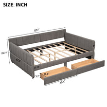 Load image into Gallery viewer, Upholstered Platform Bed With USB Charging