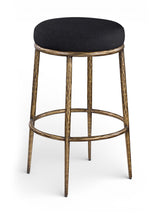 Load image into Gallery viewer, Ferro - Performance Fabric Upholstered Backless Bar Stool - Antique Brass