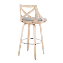 Load image into Gallery viewer, Charlotte - Farmhouse Fixed Height Bar Stool With Swivel And Round Footrest (Set of 2)