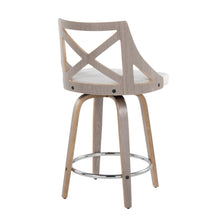 Load image into Gallery viewer, Charlotte - Farmhouse Fixed Height Counter Stool & Swivel With Round Footrest (Set of 2)