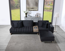 Load image into Gallery viewer, Memphis - Reversible Sectional Sofa Ottoman With Storage Compartment, Drawer, USB ports, Charging Outlets