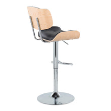 Load image into Gallery viewer, Lombardi - Contemporary Adjustable Barstool With Swivel With Straight T Footrest (Set of 2)