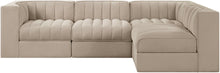 Load image into Gallery viewer, Rummi - Velvet Performance Fabric Upholstered 4 Piece Modular Sectional