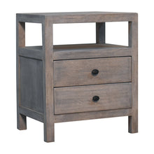 Load image into Gallery viewer, 2 Drawer Open Bedside Table - Gray Ash
