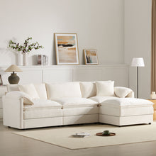 Load image into Gallery viewer, Modular Sectional With Deep And Wide Seat, Cloud Couch Set With Double Cushions Sofa With Movable Ottoman