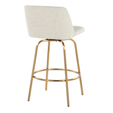 Load image into Gallery viewer, Toriano - Contemporary, Fixed Height Counter Stool With Swivel With Round Footrest (Set of 2)
