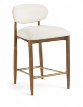 Load image into Gallery viewer, Riccio - Fabric Stool - Walnut Frame
