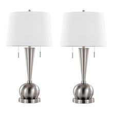 Load image into Gallery viewer, Jules - Contemporary Table Lamp Built In USB Port (Set of 2) - Nickel / White