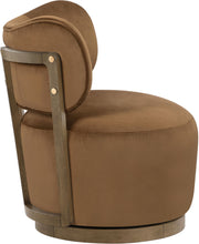 Load image into Gallery viewer, Elara - Velvet Upholstered Swivel Accent Chair - Stained Brown
