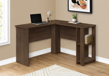 Load image into Gallery viewer, Computer Desk, Home Office, Corner, Storage Shelves, L Shape, Laptop, Contemporary & Modern - Walnut