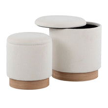 Load image into Gallery viewer, Marla - Contemporary, Nesting Ottoman Set - Natural / Cream