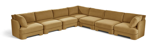 Hammond - Velvet Performance Fabric Upholstered 7 Piece Corner Sectional - Ego Home Furniture