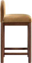 Load image into Gallery viewer, Conrad - Velvet Counter Stool With Brown Legs