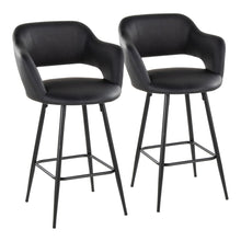 Load image into Gallery viewer, Margarite - Contemporary Fixed Height Counter Stool With Square Footrest (Set of 2)
