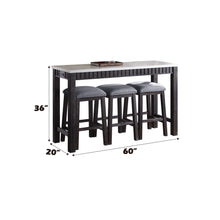 Load image into Gallery viewer, Necalli - Marble Top Weathered 4 Piece Pack Counter Height Table Set - Espresso